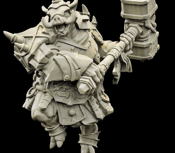 3D Printed Bestiary Vol. 4 Nafarrate - Wereboar 32mm Ragnarok D&D - 3D Printing Boss 