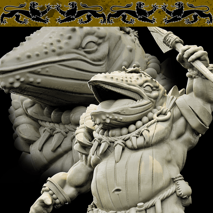 3D Printed Bestiary Vol. 4 Nafarrate - Xjemi Whale Warrior 32mm Ragnarok D&D - 3D Printing Boss 