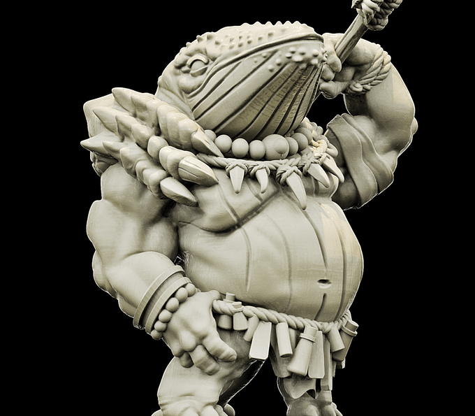 3D Printed Bestiary Vol. 4 Nafarrate - Xjemi Whale Warrior 32mm Ragnarok D&D - 3D Printing Boss 