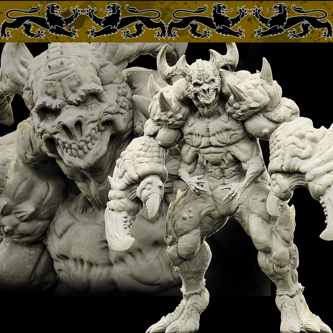 3D Printed Bestiary Vol. 4 Nafarrate - Zisglabrezu Demon Fiend 32mm Ragnarok D&D - 3D Printing Boss 