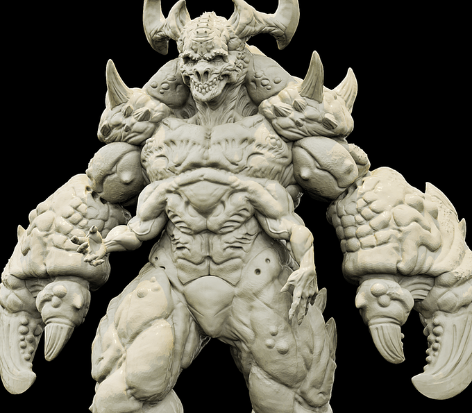 3D Printed Bestiary Vol. 4 Nafarrate - Zisglabrezu Demon Fiend 32mm Ragnarok D&D - 3D Printing Boss 