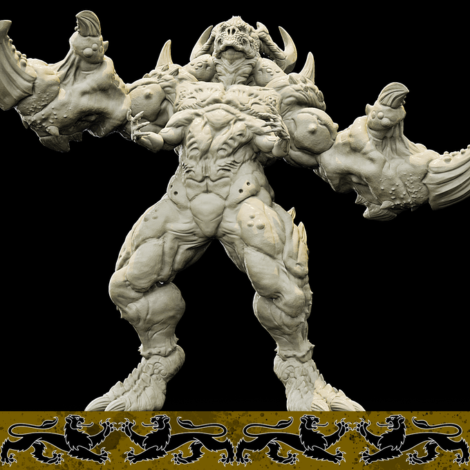 3D Printed Bestiary Vol. 4 Nafarrate - Zisglabrezu Demon Fiend 32mm Ragnarok D&D - 3D Printing Boss 