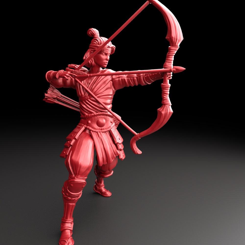 3D Printed Bestiary Vol. 5 Nafarrate - Archer Samurai 32mm Ragnarok D&D - 3D Printing Boss 