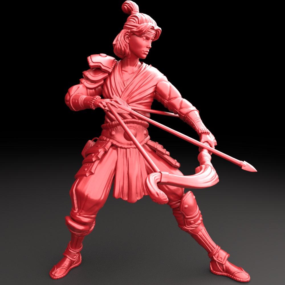 3D Printed Bestiary Vol. 5 Nafarrate - Archer Samurai 32mm Ragnarok D&D - 3D Printing Boss 