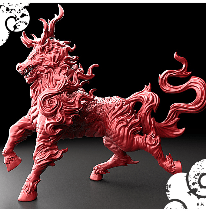 3D Printed Bestiary Vol. 5 Nafarrate - Kirin 32mm Ragnarok D&D - 3D Printing Boss 