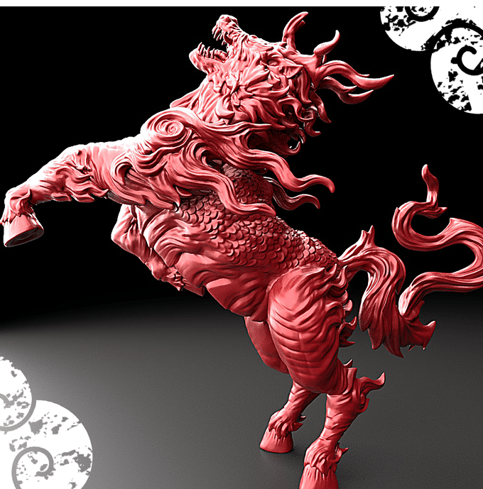 3D Printed Bestiary Vol. 5 Nafarrate - Kirin 32mm Ragnarok D&D - 3D Printing Boss 