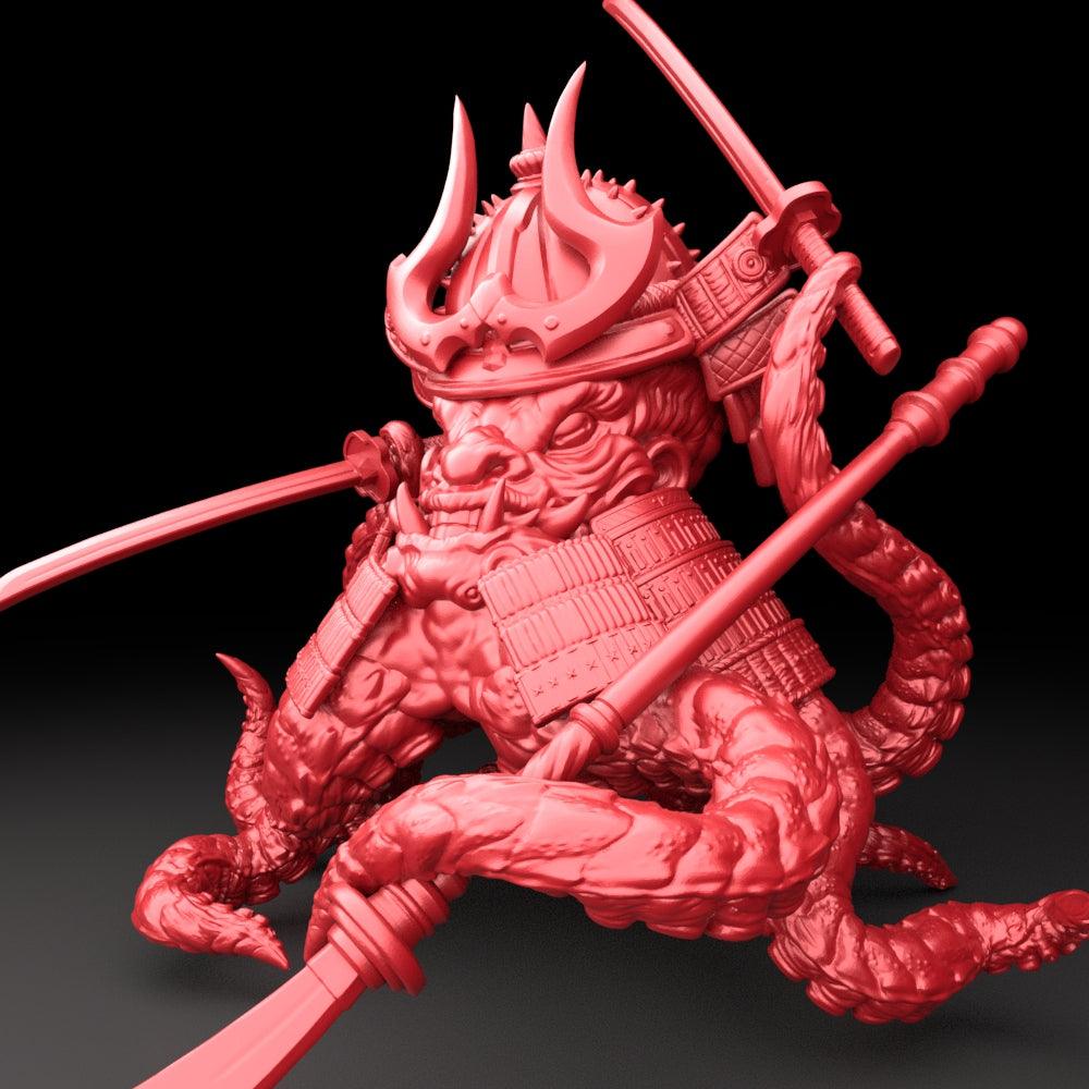 3D Printed Bestiary Vol. 5 Nafarrate - Samurai Octo 32mm Ragnarok D&D - 3D Printing Boss 