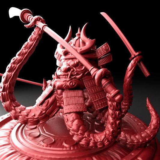 3D Printed Bestiary Vol. 5 Nafarrate - Samurai Octo 32mm Ragnarok D&D - 3D Printing Boss 
