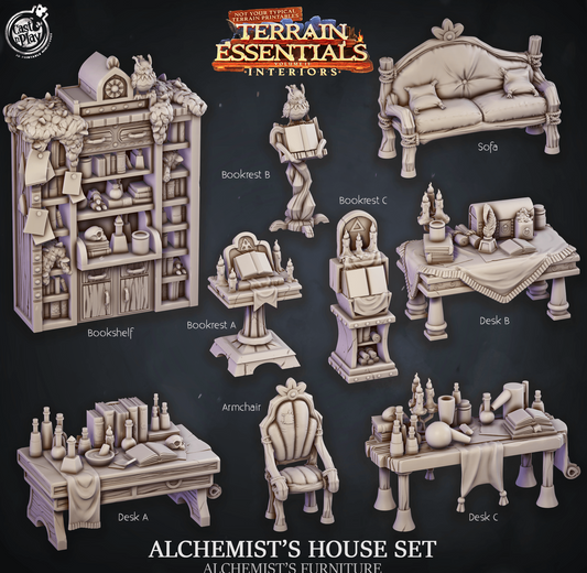 3D Printed Cast n Play Alchemist's House Furniture Terrain Essentials 28mm 32mm D&D - 3D Printing Boss 