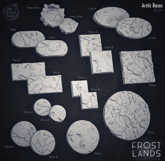 3D Printed Cast n Play Arctic Frozen Bases Set 28mm 32mm D&D - 3D Printing Boss 
