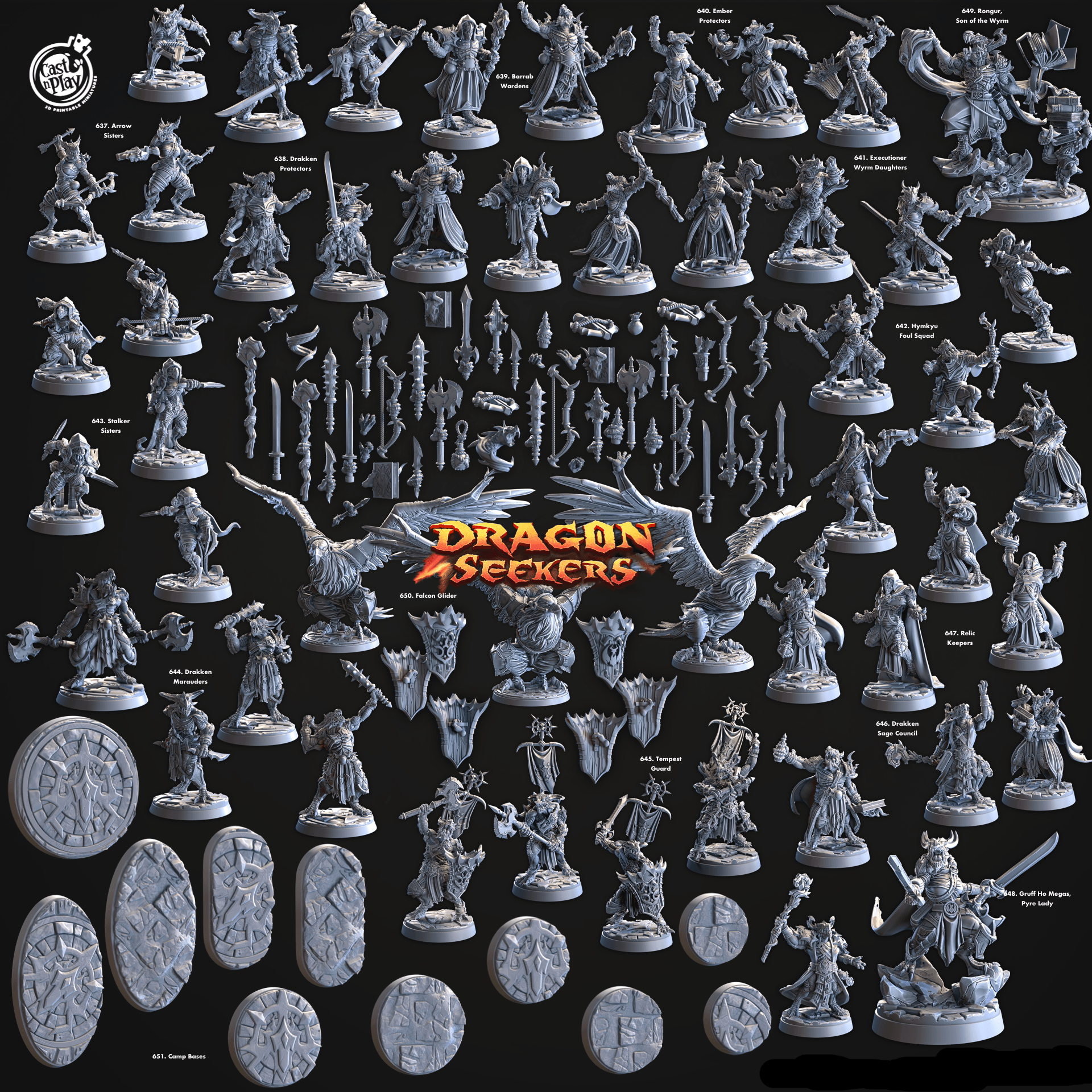 3D Printed Cast n Play Arrow Sisters Dragon Seekers 28 32mm D&D - 3D Printing Boss 