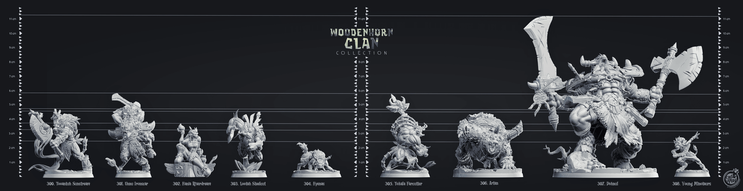 3D Printed Cast n Play Artan Warbear Woodenhorn Clan 28mm 32mm D&D - 3D Printing Boss 