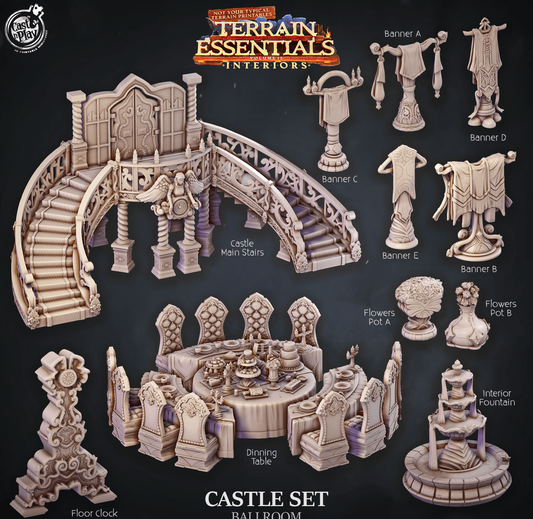 3D Printed Cast n Play Ballroom Castle Set Terrain Essentials 28mm 32mm D&D - 3D Printing Boss 