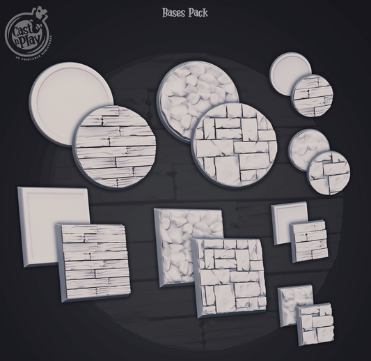 3D Printed Cast n Play Basic Base Set 28mm 32mm D&D - 3D Printing Boss 