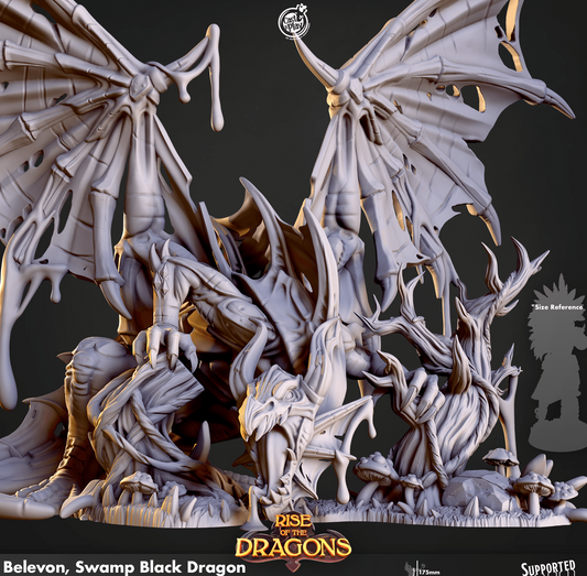 3D Printed Cast n Play Belevon Swamp Black Dragon Rise of the Dragons 28 32mm D&D - 3D Printing Boss 