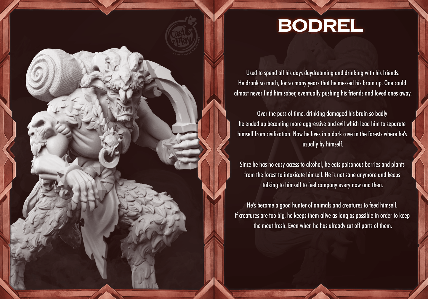 3D Printed Cast n Play Bodrel Mythical Clash 28mm 32mm D&D - 3D Printing Boss 
