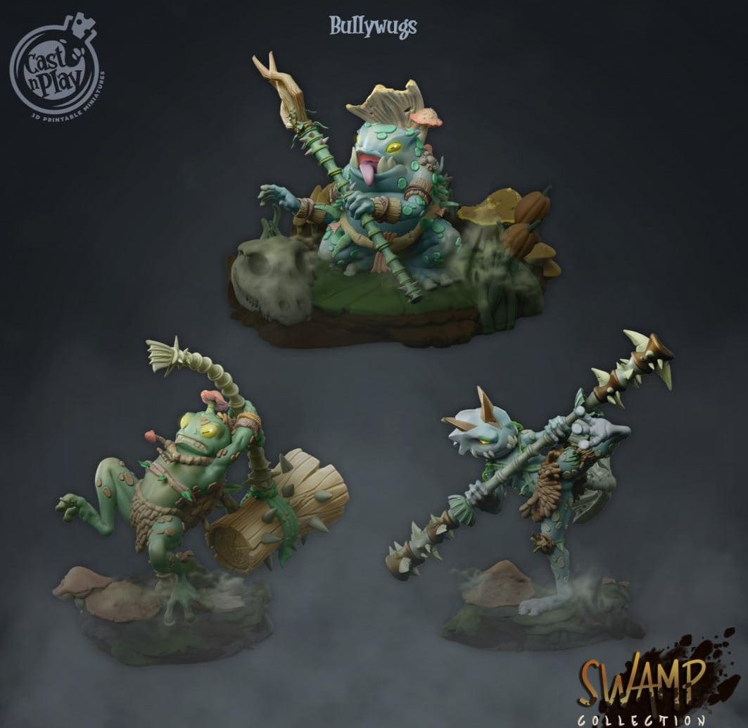 3D Printed Cast n Play Bullywugs Swamp Collection 28mm 32mm D&D - 3D Printing Boss 