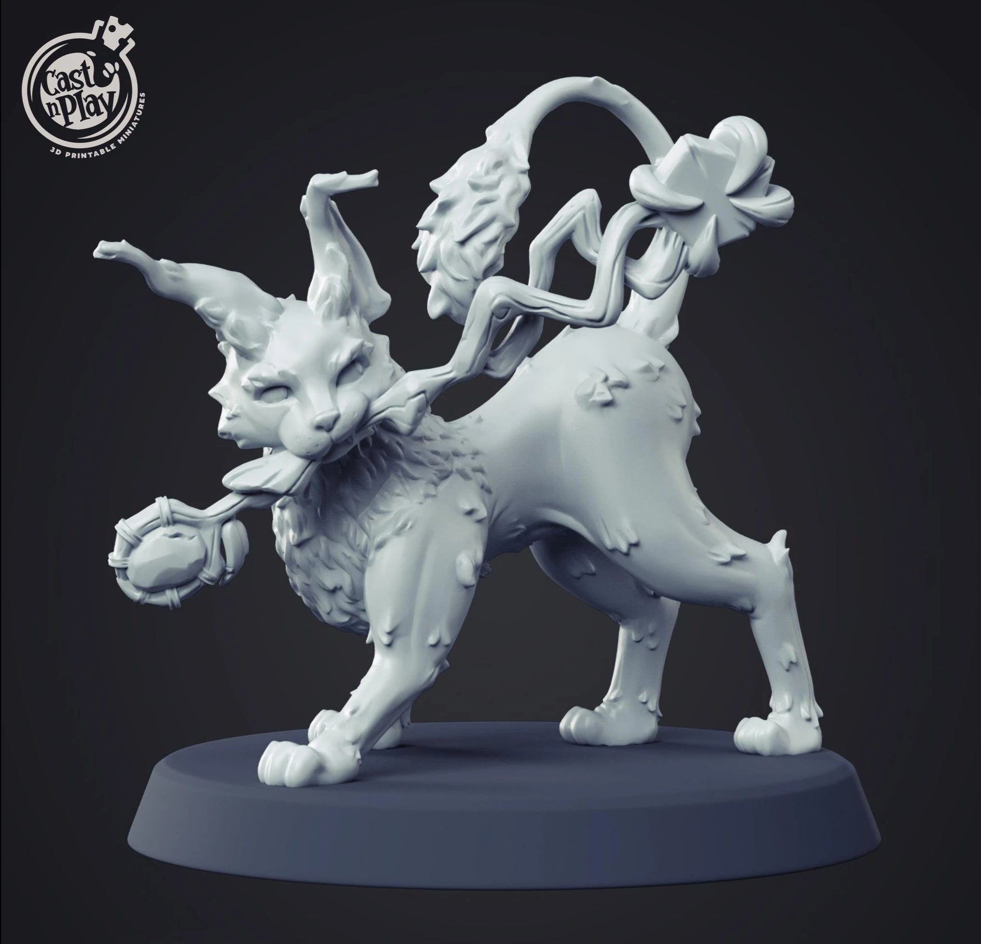 3D Printed Cast n Play Cat Familiar 28mm 32mm D&D - 3D Printing Boss 