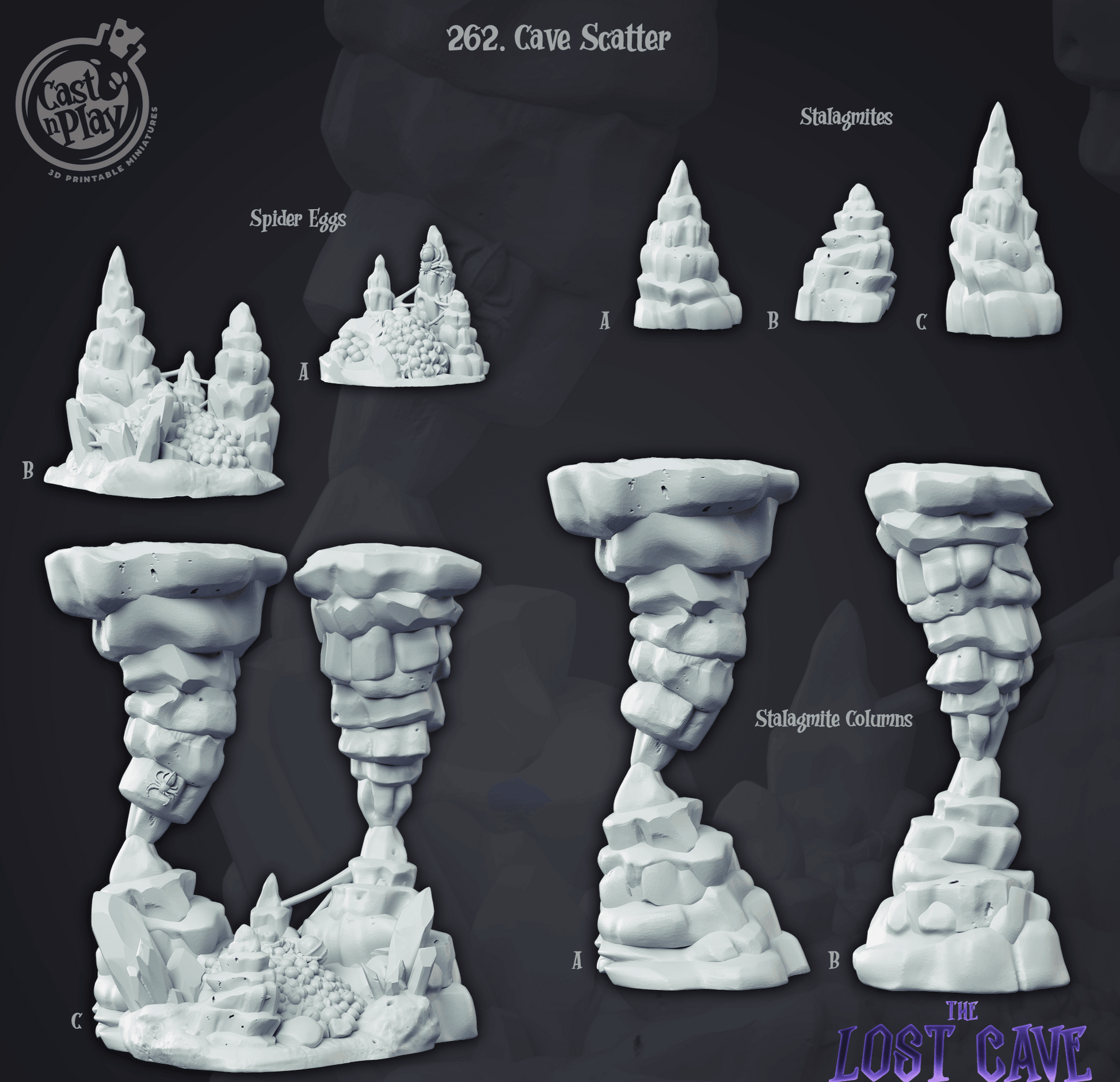 3D Printed Cast n Play Cave Scatter The Lost Cave 28 32mm D&D - 3D Printing Boss 