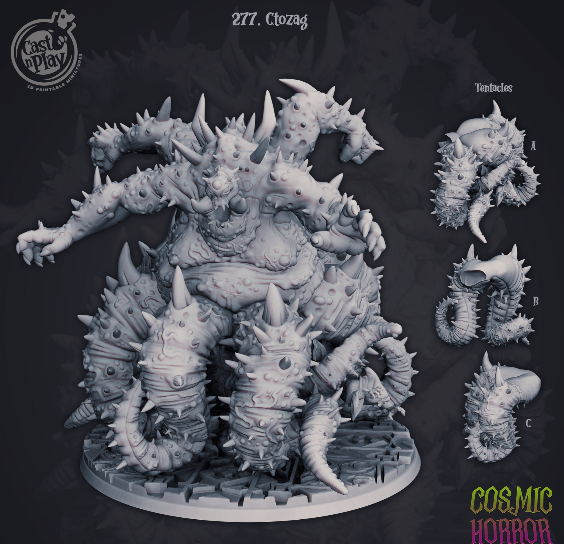 3D Printed Cast n Play Ctozag Cosmic Horrors 28mm 32mm D&D - 3D Printing Boss 