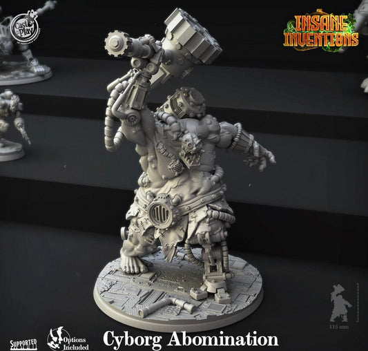 3D Printed Cast n Play Cyborg Abomination Insane Inventions 28mm 32mm D&D - 3D Printing Boss 