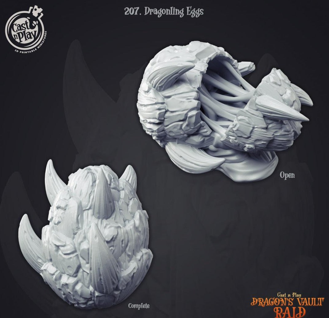 3D Printed Cast n Play Dragon Eggs Dragon's Vault 28 32mm D&D - 3D Printing Boss 