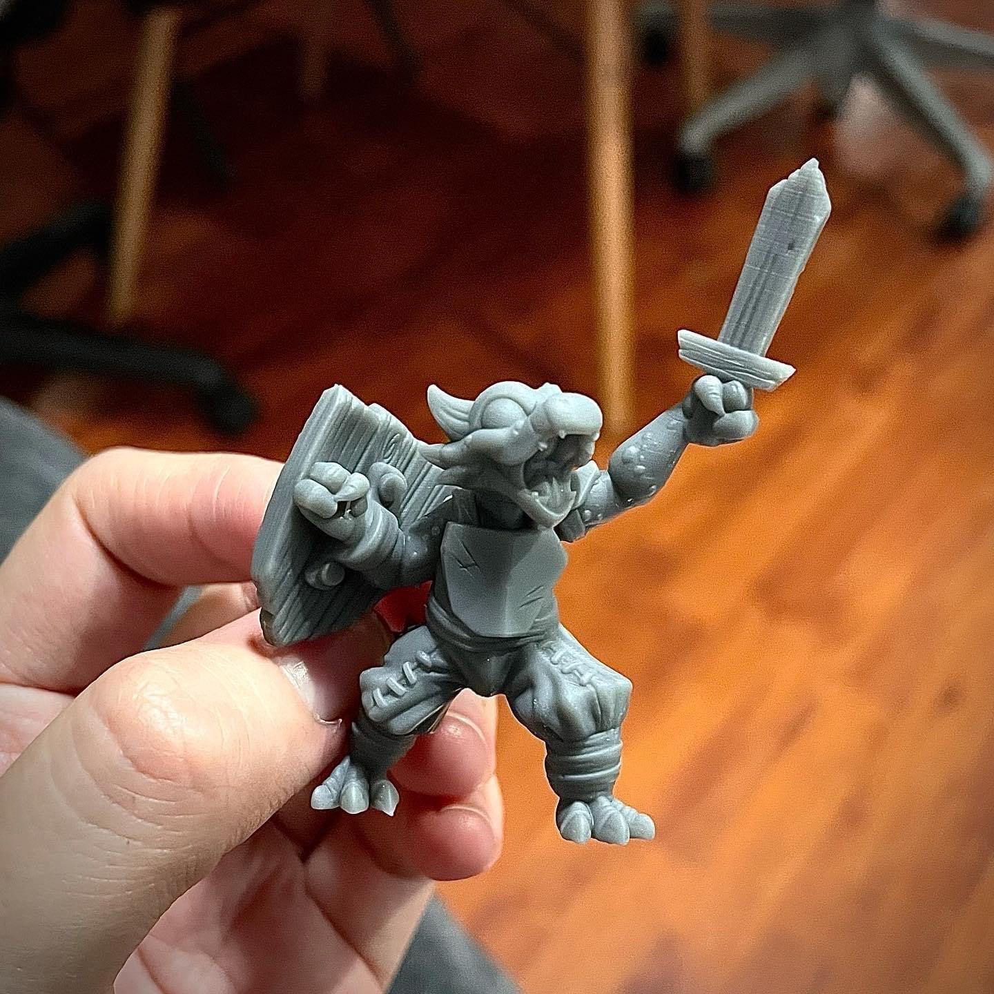 3D Printed Cast n Play Dragonborn Kid Warrior 28mm 32mm D&D - 3D Printing Boss 