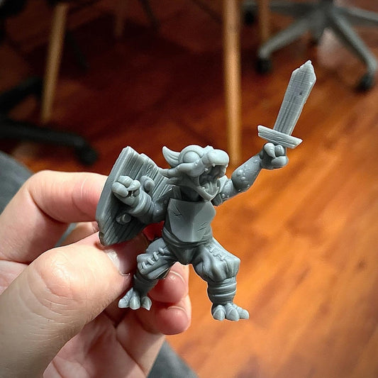 3D Printed Cast n Play Dragonborn Kid Warrior 28mm 32mm D&D - 3D Printing Boss 