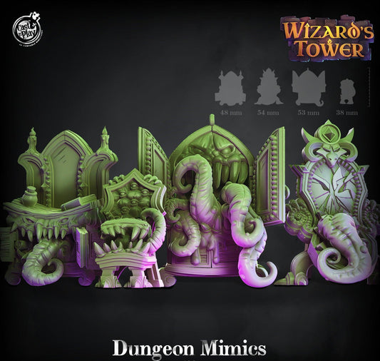3D Printed Cast n Play Dungeon Mimics Set Wizard's Tower 28mm 32mm D&D - 3D Printing Boss 