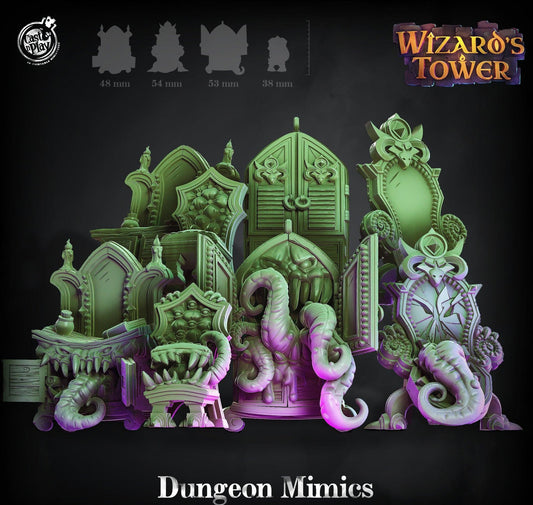 3D Printed Cast n Play Dungeon Mimics Set Wizard's Tower 28mm 32mm D&D - 3D Printing Boss 
