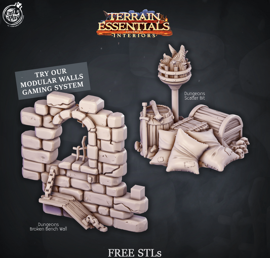 3D Printed Cast n Play Dungeon Scatter Set 28mm 32mm D&D - 3D Printing Boss 