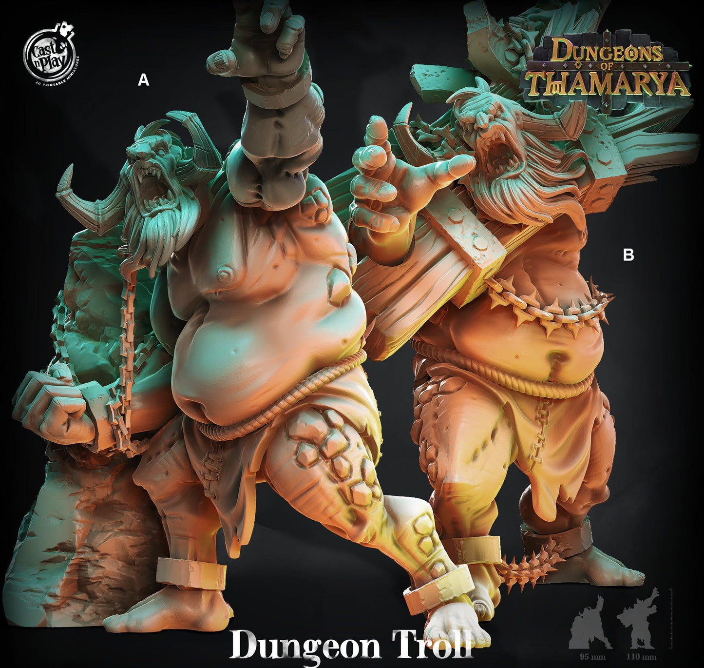 3D Printed Cast n Play Dungeon Trolls Dungeons of Thamarya 28mm 32mm D&D - 3D Printing Boss 