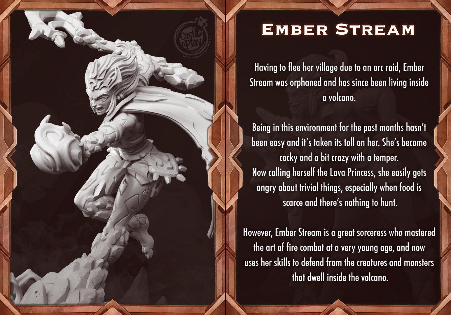 3D Printed Cast n Play Ember Stream Mount Magma 28mm 32mm D&D - 3D Printing Boss 