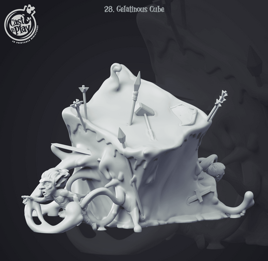 3D Printed Cast n Play Gelatinous Cube 28mm 32mm D&D - 3D Printing Boss 