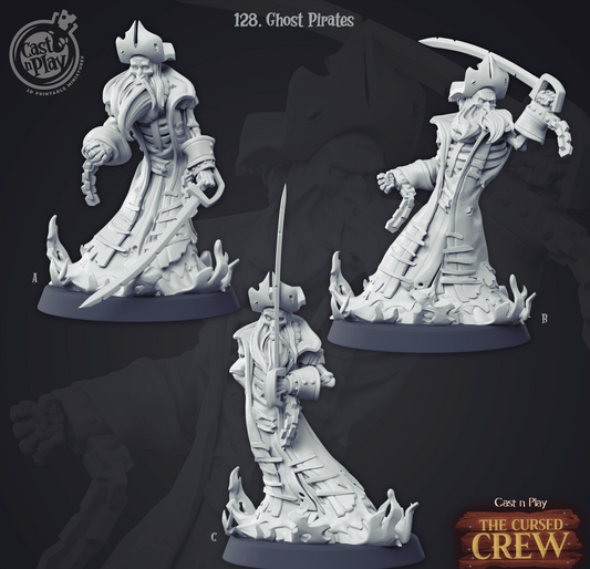 3D Printed Cast n Play Ghost Pirates The Cursed Crew 28mm 32mm D&D - 3D Printing Boss 