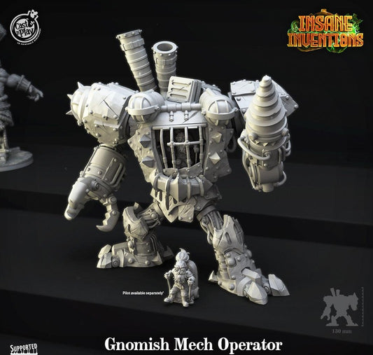 3D Printed Cast n Play Gnomish Mech Operator Insane Inventions 28mm 32mm D&D - 3D Printing Boss 