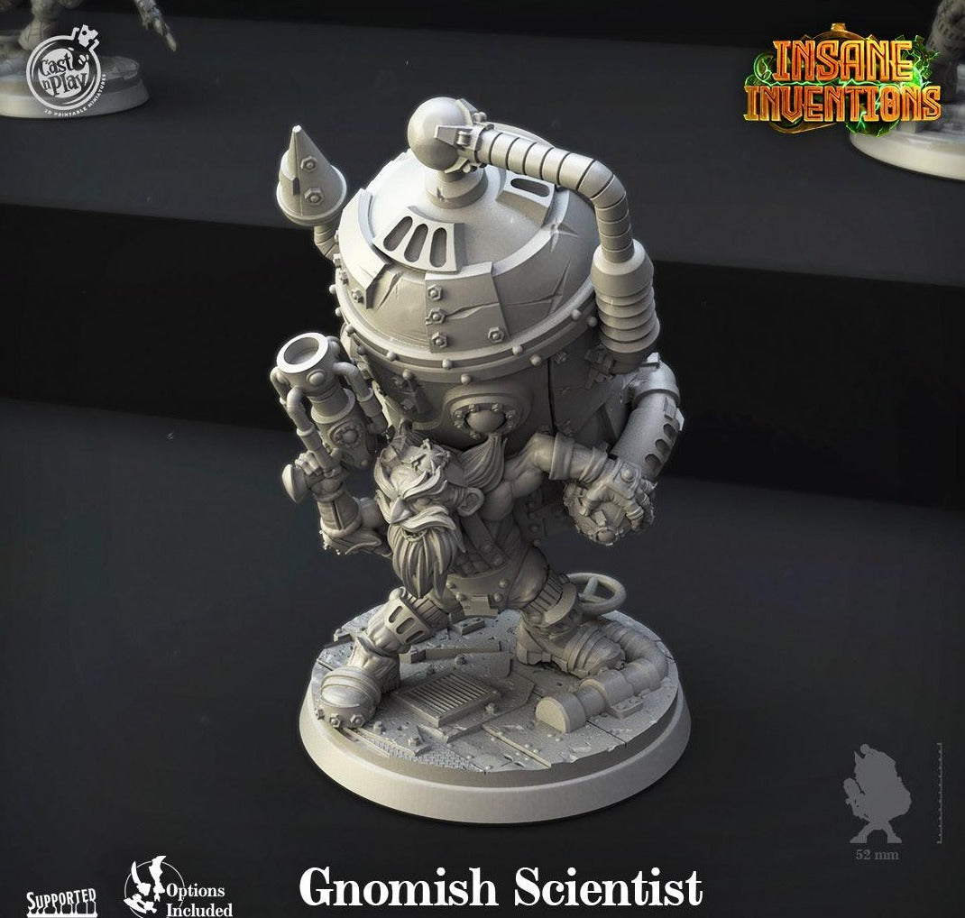 3D Printed Cast n Play Gnomish Scientist Insane Inventions 28mm 32mm D&D - 3D Printing Boss 