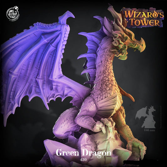 3D Printed Cast n Play Green Dragon Wizard's Tower 28 32mm D&D - 3D Printing Boss 