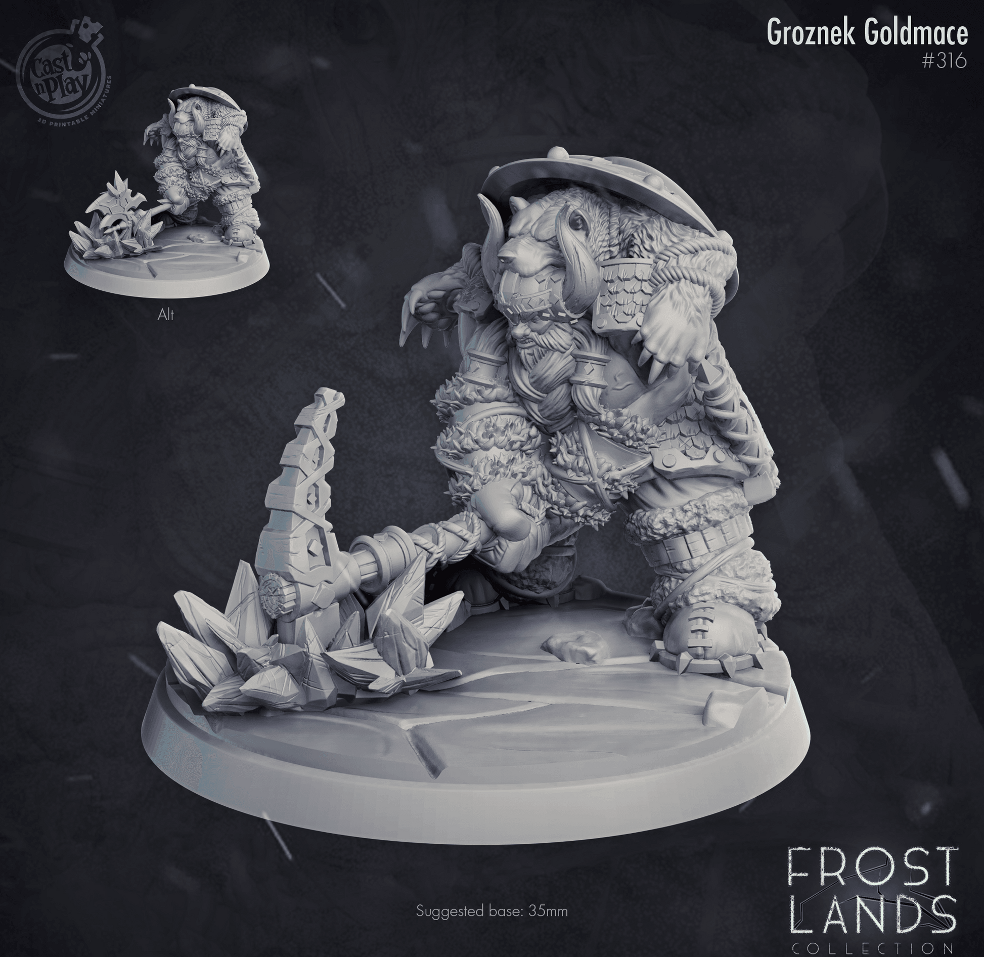 3D Printed Cast n Play Groznek Goldmace Frost Lands 28mm 32mm - 3D Printing Boss 