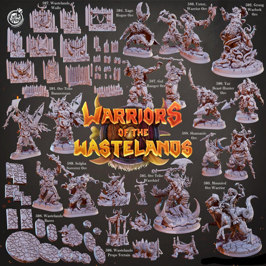 3D Printed Cast n Play Gul Orc Ranger Warriors of the Wastelands 28mm 32mm D&D - 3D Printing Boss 