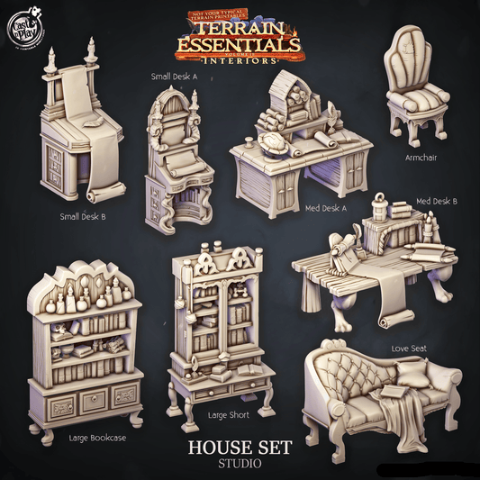 3D Printed Cast n Play House Set Studio Terrain Essentials 28mm 32mm D&D - 3D Printing Boss 