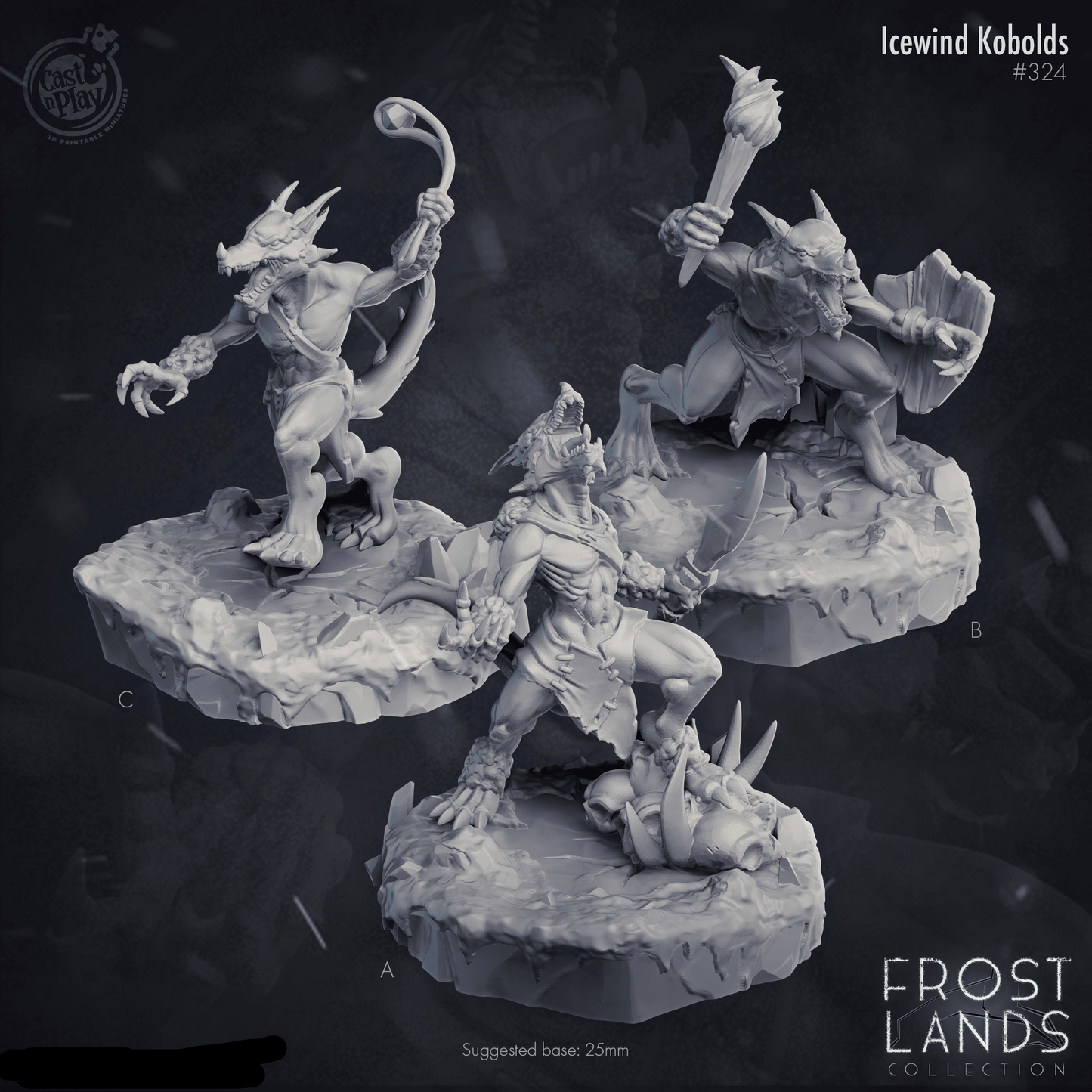 3D Printed Cast n Play Icewind Kobolds Frost Lands 28mm 32mm D&D - 3D Printing Boss 