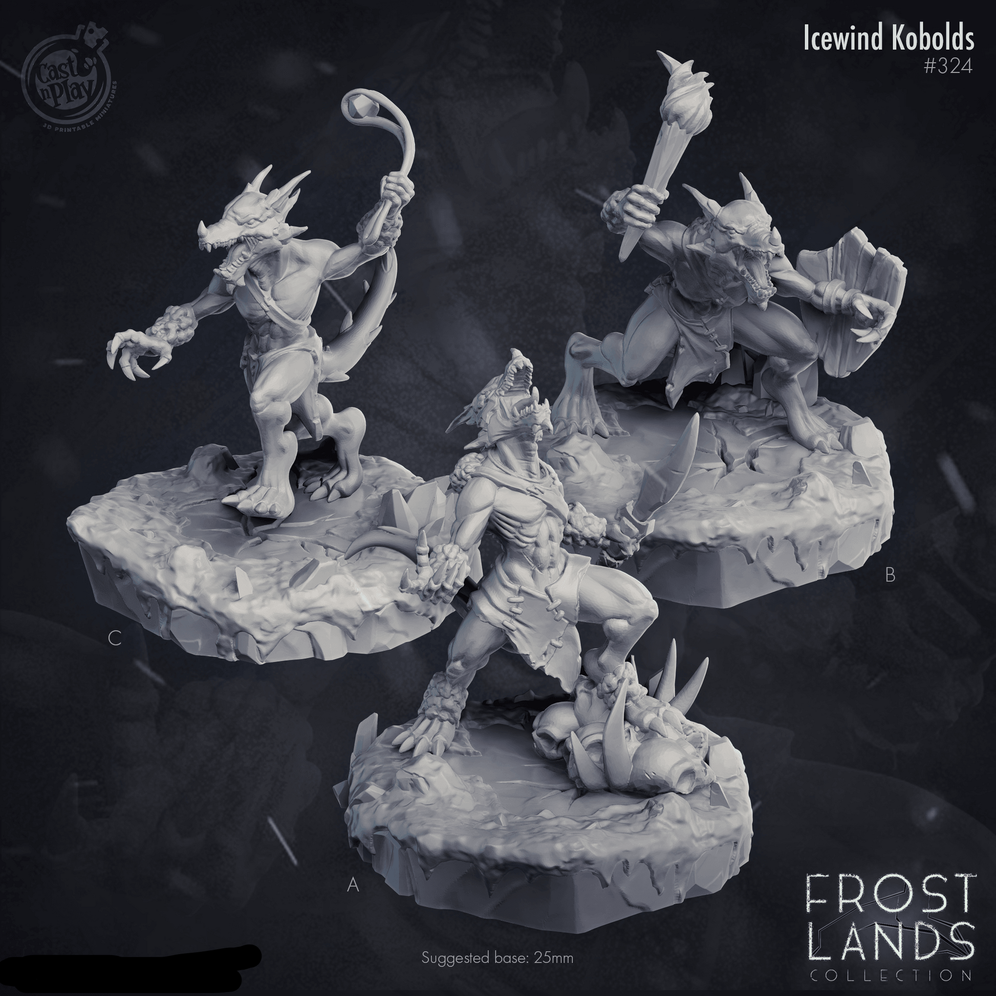 3D Printed Cast n Play Icewind Kobolds Frost Lands 28mm 32mm D&D - 3D Printing Boss 