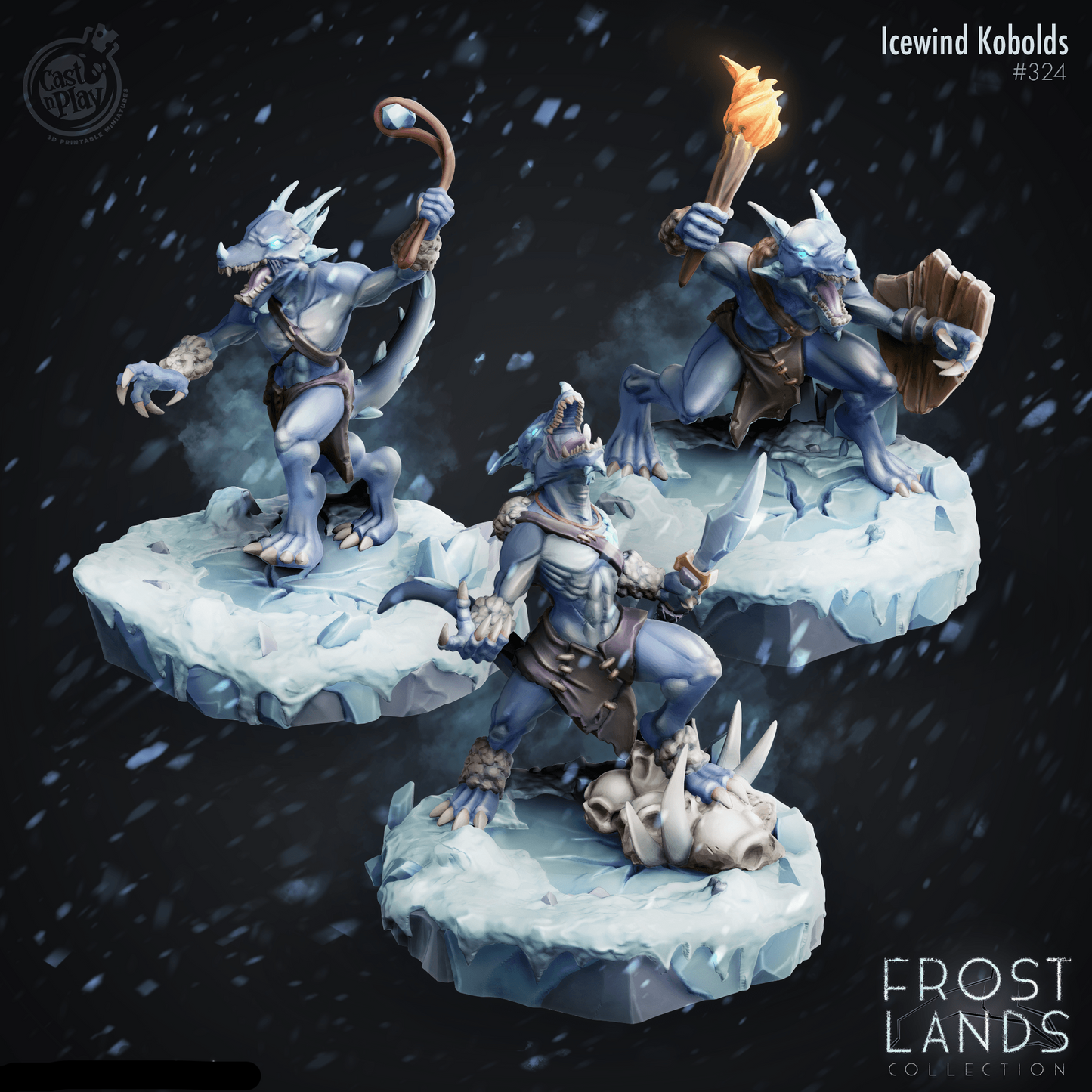 3D Printed Cast n Play Icewind Kobolds Frost Lands 28mm 32mm D&D - 3D Printing Boss 