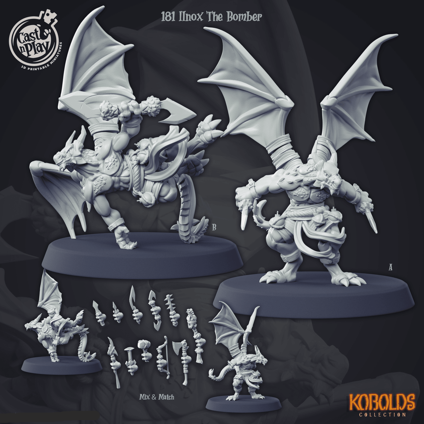 3D Printed Cast n Play Ilnox The Bomber Kobolds Collection 28 32mm D&D - 3D Printing Boss 