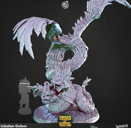 3D Printed Cast n Play Ix Ikal, Serpent God Masks of Kiimil 28 32mm D&D - 3D Printing Boss 