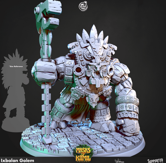 3D Printed Cast n Play Ixbalan Golem Masks of Kiimil 28 32mm D&D - 3D Printing Boss 