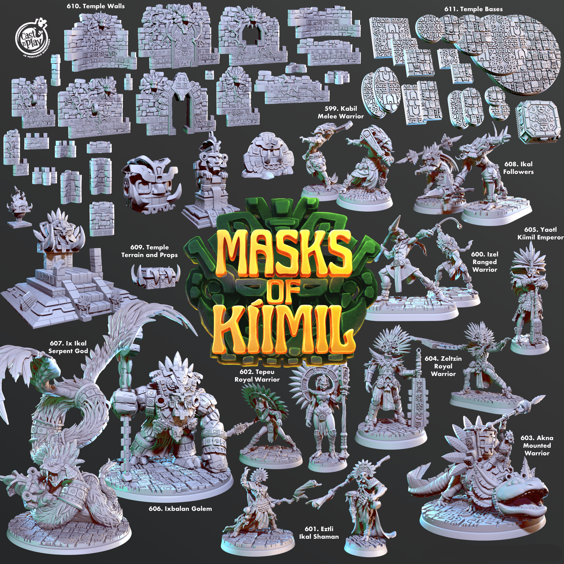 3D Printed Cast n Play Izel, Ranged Warrior Masks of Kiimil 28 32mm D&D - 3D Printing Boss 