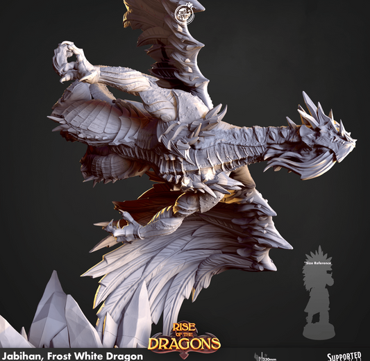 3D Printed Cast n Play Jabihan Frost White Dragon Rise of the Dragons 28 32mm D&D - 3D Printing Boss 