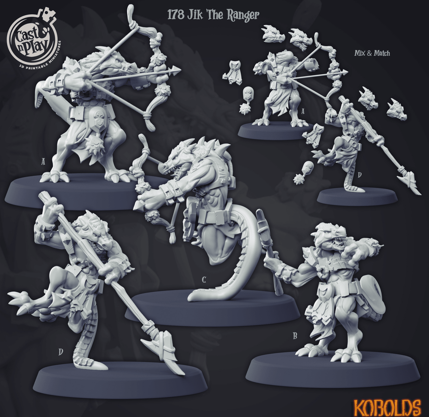 3D Printed Cast n Play Jik The Ranger 28mm 32mm D&D - 3D Printing Boss 